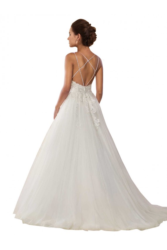Shop Modern Spaghetti Straps Ball Gown Tulle Wedding Dress with Lace Bodice Ottawa