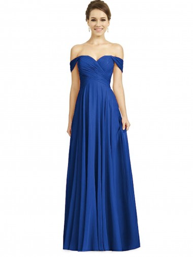 Shop Off the Shoulder Draped Chiffon Maxi Bridesmaid Dress Ottawa