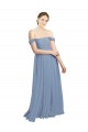Shop Long Floor Length Chiffon Bridesmaid Dress with Fluttering Off the Shoulder Straps Ottawa