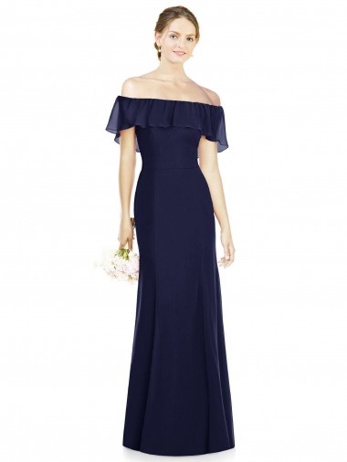 Shop Off the Shoulder Full-Length Trumpet Chiffon Bridesmaid Dress Ottawa