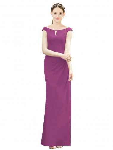 Shop Full Length Long Chiffon Bridesmaid Dress with Boat Neck Ottawa