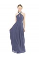 Shop High Halter Neck Chiffon Bridesmaid Dress with Twist-Tie Ottawa
