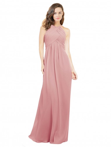 Shop Chiffon Bridesmaids Dress with Draped Bodice and Keyhole Back Ottawa