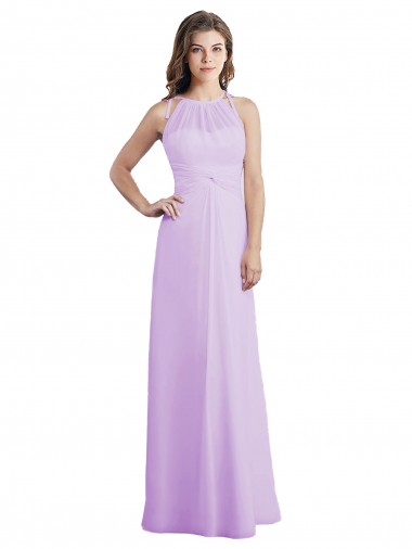 Shop Sweetheart Long Chiffon Bridesmaid Dress with Halter Straps Ottawa