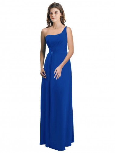 Shop One Shoulder A-Line Chiffon Bridesmaid Dress with Pleated Bodice Ottawa
