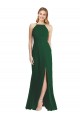 Shop High-Neck Maxi Bridesmaid Dress with Front Slit Ottawa