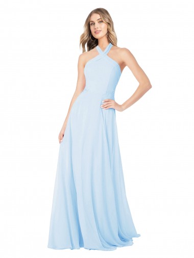 Shop Criss Cross High Neck Halter Chiffon Bridesmaid Dress Ottawa