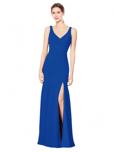 Shop Low Back Sleeveless Chiffon Bridesmaid Dress with Side Slit Ottawa