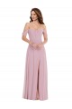 Shop Off the Shoulder Draped Sleeve Maxi Bridesmaid Dress with Front Slit Ottawa