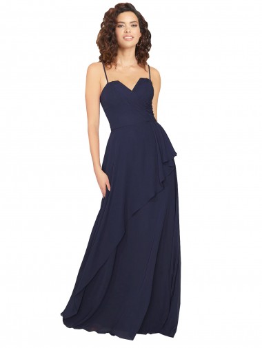 Shop Ruffled Skirt Low Back Long Chiffon Bridesmaid Dress Ottawa