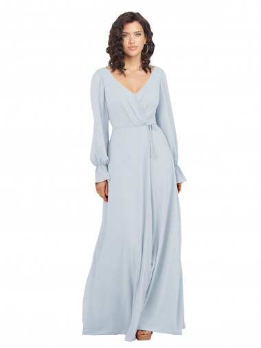 Shop Long Sleeve Chiffon Bridesmaid Dress with Bow Detail Ottawa