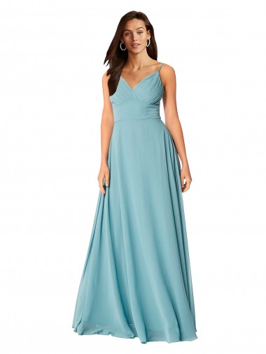 Shop Draped Empire V-Neck Chiffon Bridesmaid Dress Ottawa