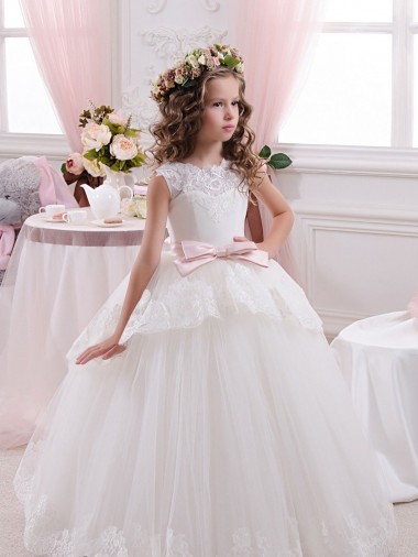 Shop Ivory Ball Gown Sweetheart V-Back Sleeveless Flower Girl Dress Ottawa