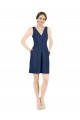 Shop Deep V-Neck Short Knee Length Satin Cocktail Bridesmaid Dress with Slimming Pleats Ottawa