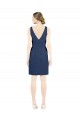 Shop Deep V-Neck Short Knee Length Satin Cocktail Bridesmaid Dress with Slimming Pleats Ottawa