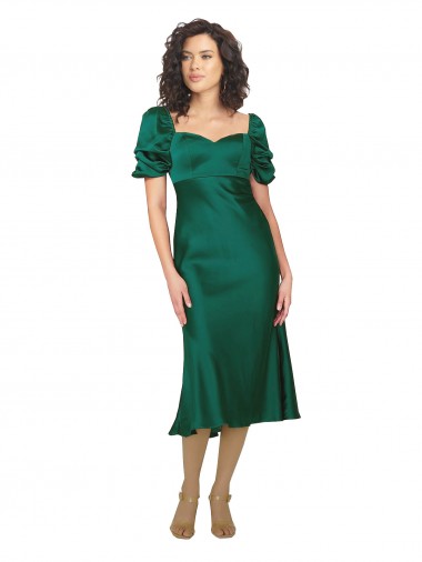 Shop Ruched Sleeve Formal Silky Satin Bridesmaid Dress / Prom Dress Ottawa