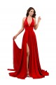 Shop High Slit A-Line Halter Long Formal Spandex Bridesmaid Dress / Prom Dress Open Back Ottawa