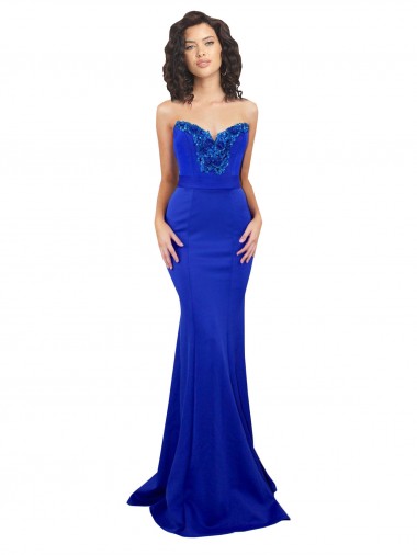 Shop Sweetheart Flower Neckline High Neck Formal Crepe Bridesmaid Dress / Prom Dress Ottawa