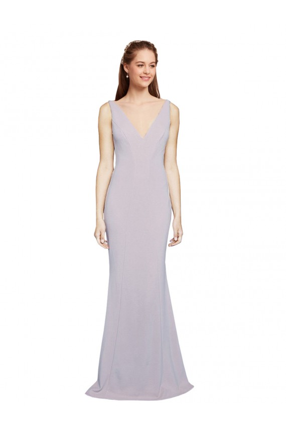 Shop Cut-Out Back V-Neckline Mermaid Formal Crepe Bridesmaid Dress / Prom Dress Keyhole Back Ottawa