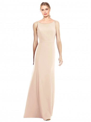 Shop V-Spaghetti Strap Open Back Bateau Neck Trumpet Bridesmaid Dress / Prom Dress Ottawa
