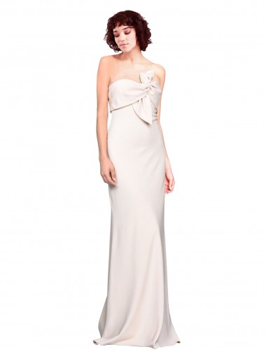 Shop Strapless Crepe Fitted Bridesmaid Dress / Prom Dress with Twist Bow Ottawa