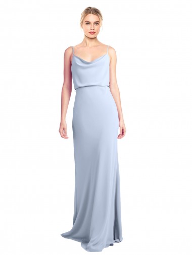 Shop Feminine Cowl Neck Slim Floor Length Stretch Formal Crepe Bridesmaid Dress / Prom Dress Ottawa