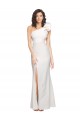 Shop One Shoulder Long Full Length Formal Crepe Bridesmaid Dress / Prom Dress with Ruffles and Side Split Ottawa