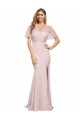 Shop Crepe Long Sweetheart Neckline Formal Bridesmaid Dress / Prom Dress with Tulle Overlay Shoulders Ottawa