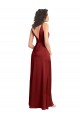 Shop Faux Surplice Neckline Long Slim A-Line Formal Stretch Satin Bridesmaid Dress / Prom Dress Ottawa
