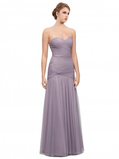 Shop Draped Long Mermaid Sweetheart Tulle Bridesmaid Dress Ottawa