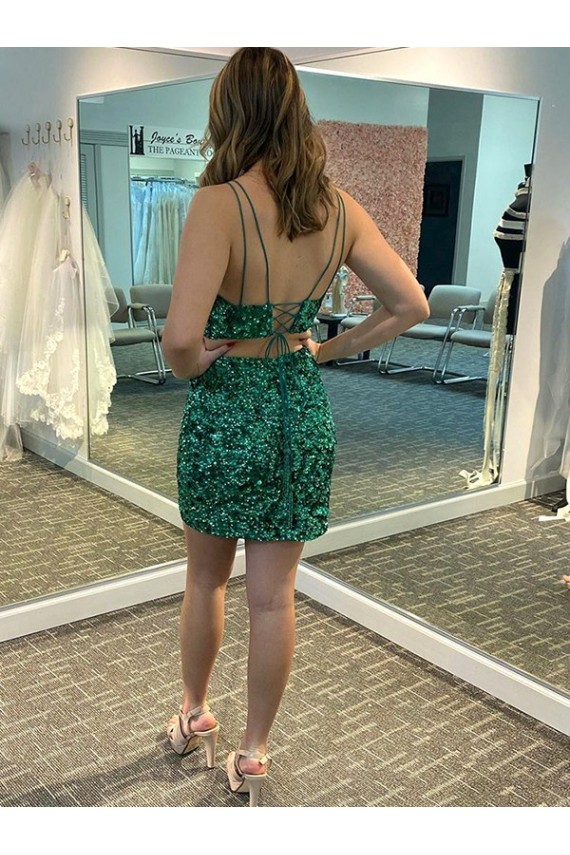 Shop V-Neck Sleeveless Short Velvet Sequin Prom Cocktail Dress Ottawa