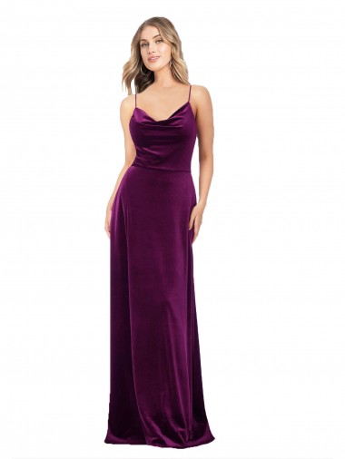 Shop Draped Neckline Spaghetti Straps Formal Velvet Bridesmaid Dress / Prom Dress Ottawa