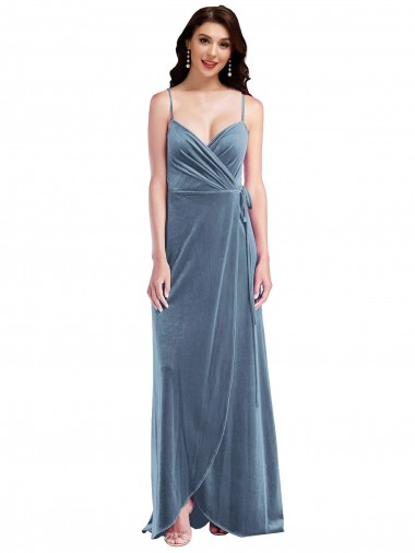 Shop Velvet Wrap Maxi Bridesmaid Dress / Prom Dress with Pockets Ottawa