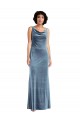 Shop Floor Length Cowl Neck Long Stretch Velvet Maxi Bridesmaid Dress / Prom Dress Ottawa